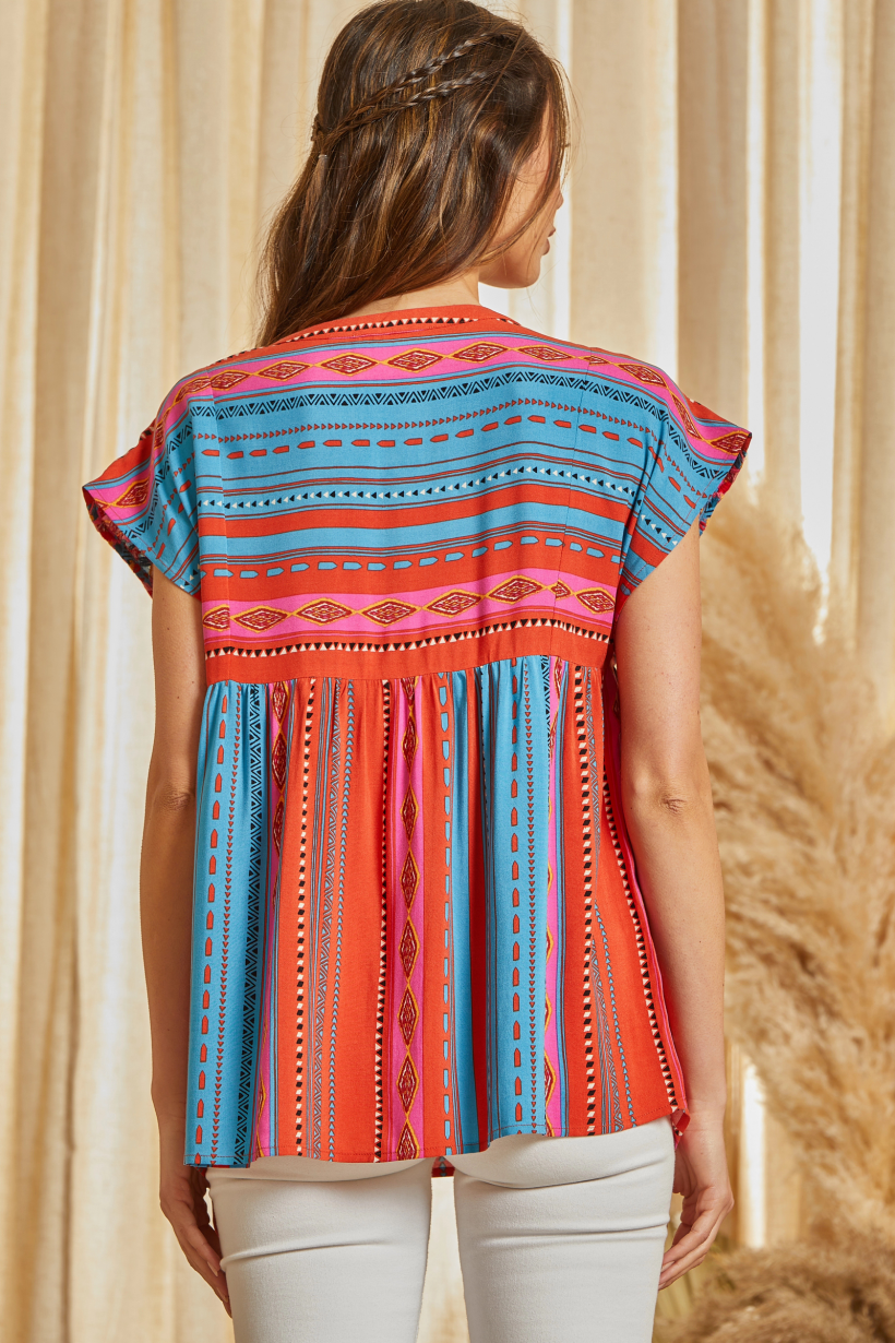 Striped babydoll Top