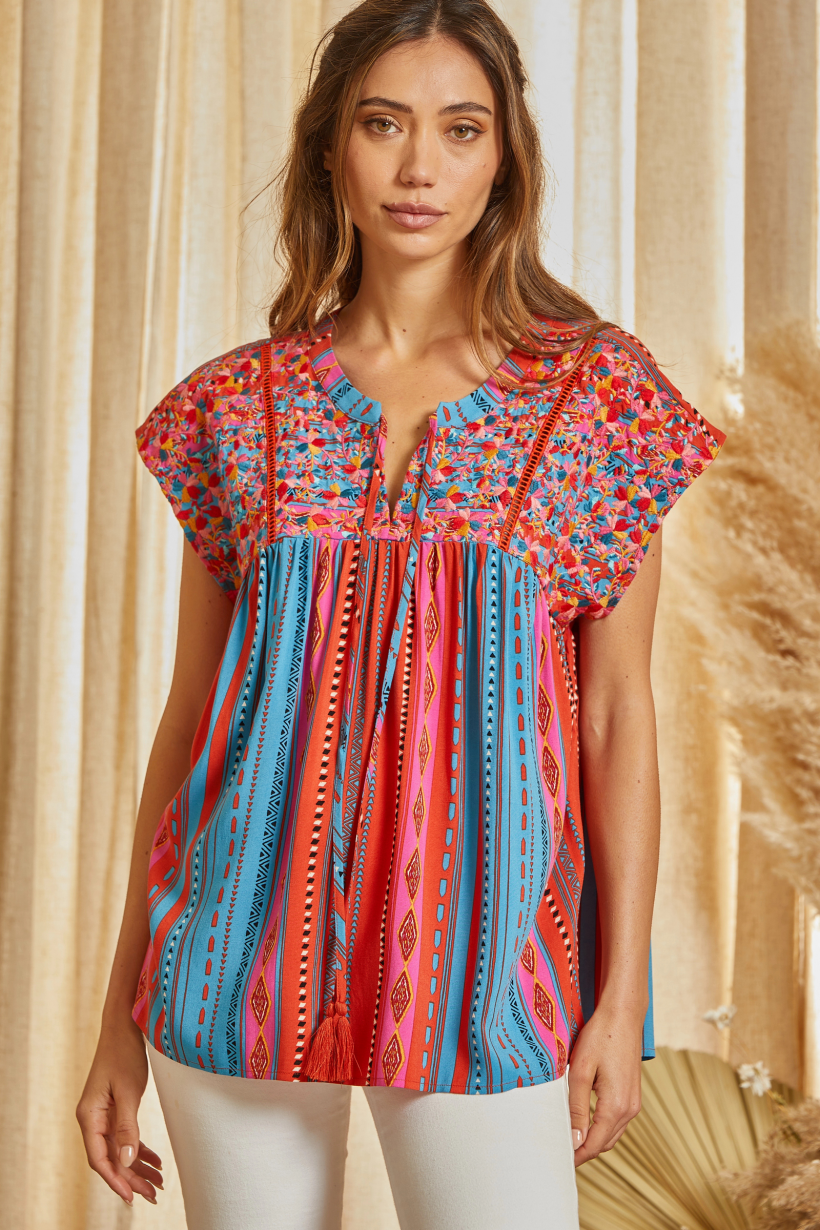 Striped babydoll Top