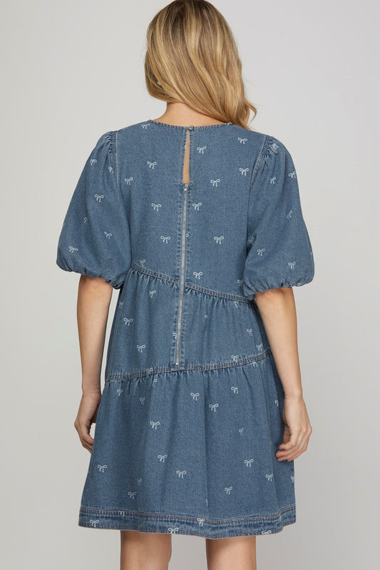 DENIM DRESS WITH POCKETS