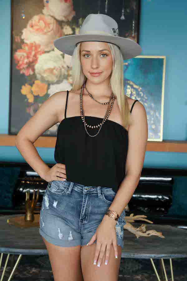 Black Strap Crop Top