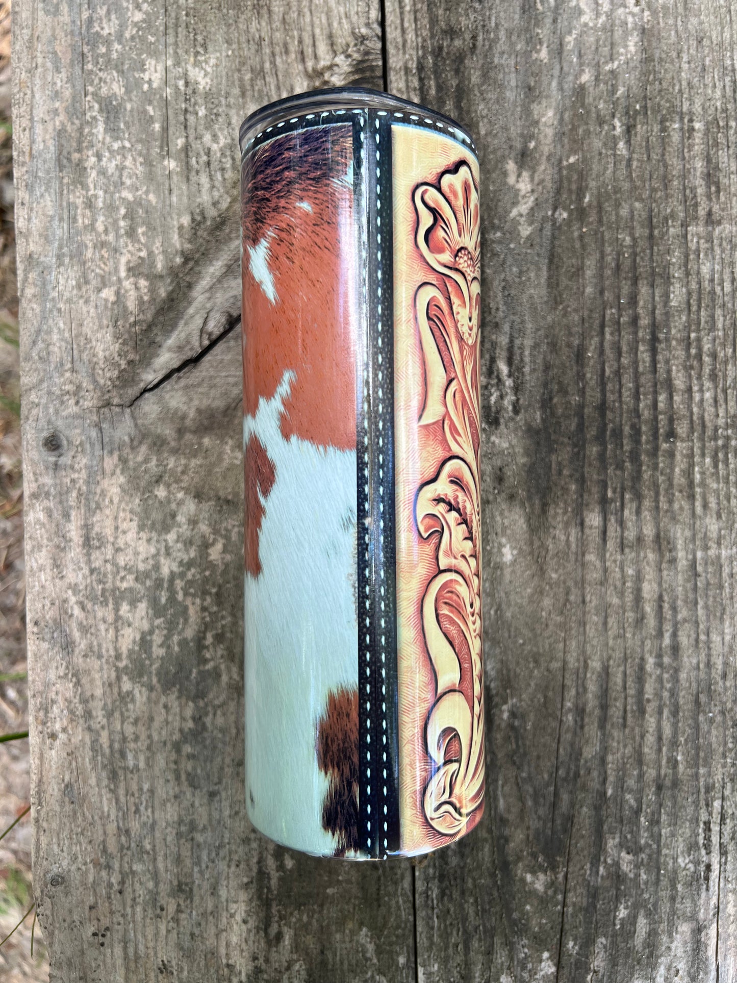 Cowhide and Leather Tumbler