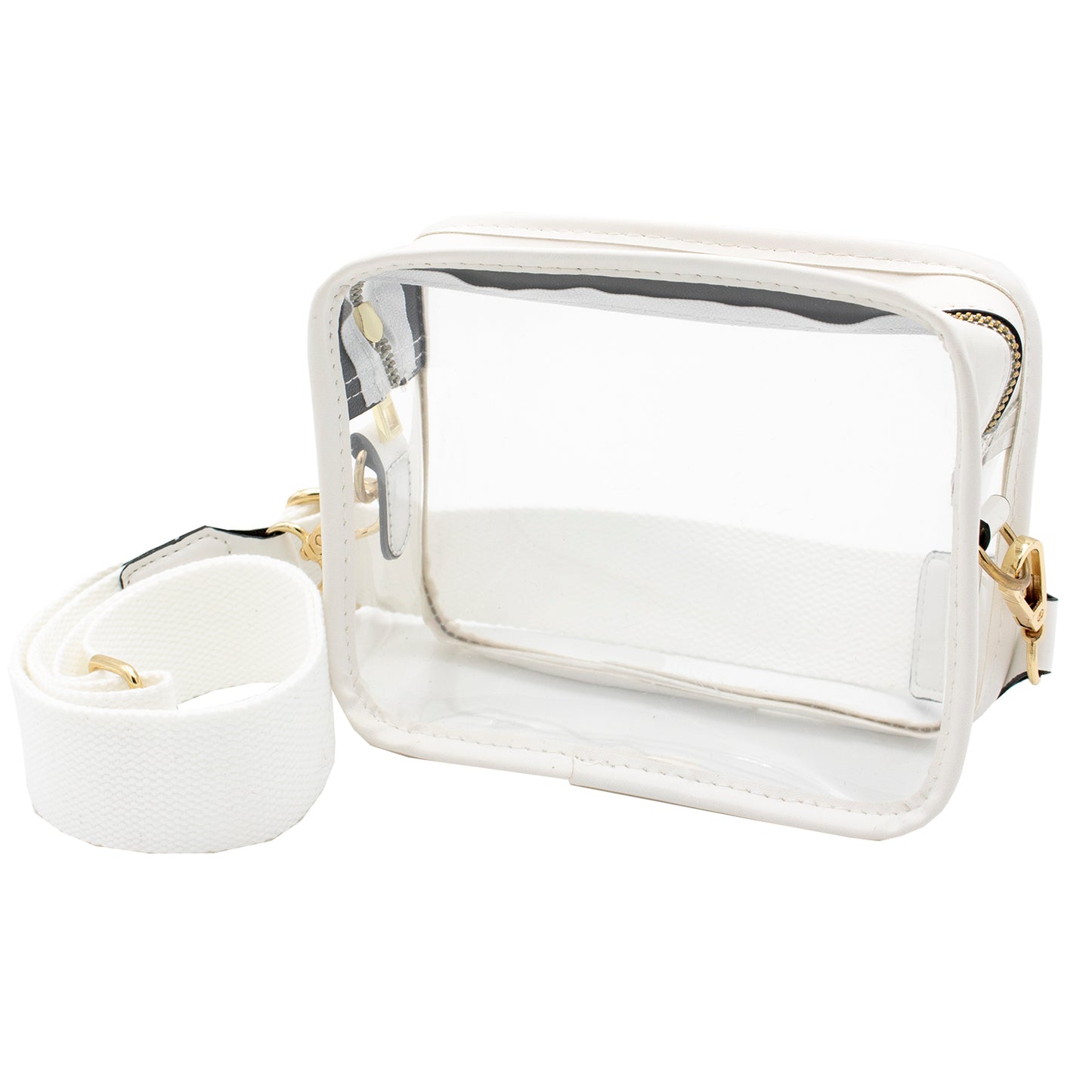 Camera Crossbody - Clear PVC with White Accents