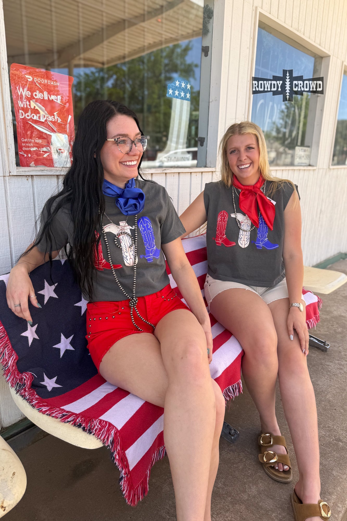 Red, White & Boots Tee