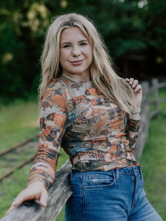 Rustic Cowboys Mesh Top