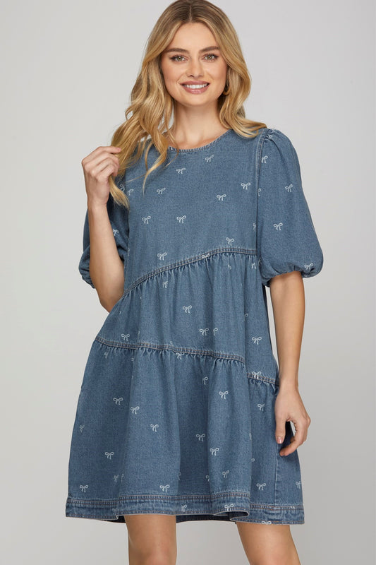 DENIM DRESS WITH POCKETS