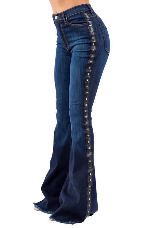 Ropin Bell Bottom Jean in Dark Wash