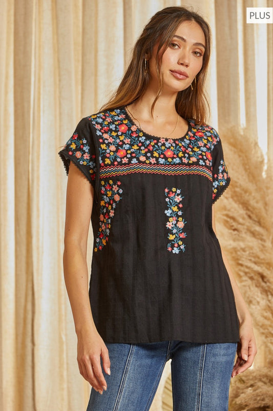 Embroidered Tunic Top